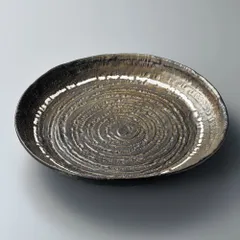 黒釉ライン尺三大皿