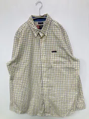 CHAPS シャツ/ブラウス L/G アイボリー コットン チェック柄 ワンポイント ミドル丈 長袖 ボタンダウン