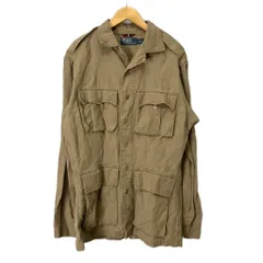 ポロ バイ ラルフローレン Polo by Ralph Lauren サファリジャケット カバーオール イギリス軍サンプリング ジャケット リネン混 S ベージュ