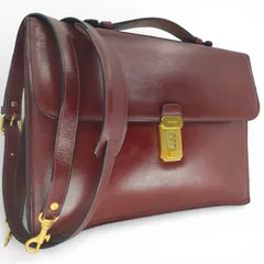 BALLY レザー 2WAY ショルダー ワンハンドル ハンドバッグ ビジネスバッグ ブリーフケース 斜め掛け ブラウン系 バリー