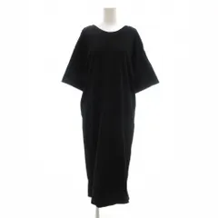 レイビームス Ray Beams ワンピース マキシ ロング 半袖 ウエストギャザー バックオープンデザイン 黒 ブラック /NU