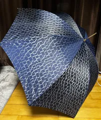 LANVIN ランバン ロゴ 雨傘 長傘 ネイビー系   ＊f0627