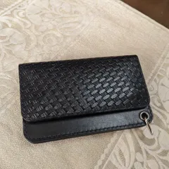 ミドルトラッカーウォレット  黒 バスケット刻印