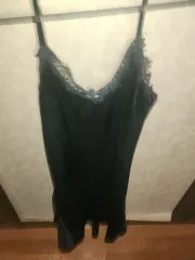 ブラックレースツアーベルベットキャミソールワンピース