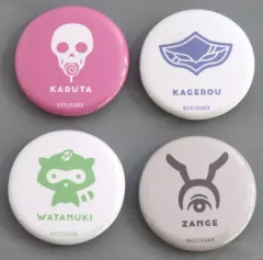 【中古】バッジ・ビンズ 蜻蛉＆カルタ＆渡狸＆残夏 ミニ缶バッジ4個セットB 「15周年記念 妖狐×僕SS・藤原ここあ展」