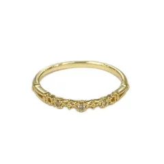 agete(アガット) リング美品  - K10YG×ダイヤモンド 3Pダイヤ/ダイヤ0.01カラット