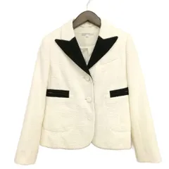 カルヴェン CARVEN コットン ツイード バイカラー ジャケット テーラード ブレザー 36 ホワイト ブラックのサムネイル