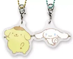 【中古】雑貨 ポムポムプリン＆シナモロール クリアペアアクリルキーホルダー 「サンリオキャラクターズ」