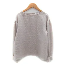 オペークドットクリップ OPAQUE.CLIP ブラウス シャツ 長袖 ラウンドネック 38 M ベージュ /SY44