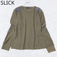 スリック　SLICK　セーター　コマンド　クルーネック　レギュラーフィット　カジュアル　シンプル　カーキ　サイズ1  Mサイズ相当のサムネイル