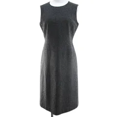 ペイトンプレイス PEYTON PLACE ノースリーブ ワンピース 膝丈 9 灰系 グレー ミックス ストレッチ 裏地 日本製