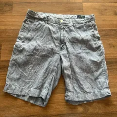 ポロラルフローレン リネンハーフパンツ ブルー (34)