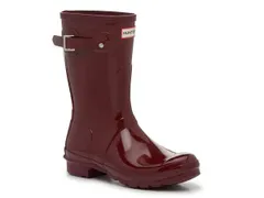 ハンター レディース シューズ ブーツ・レインブーツ HUNTER Original Short Gloss Rain Boot Womens Dark Red Cranberry レッド
