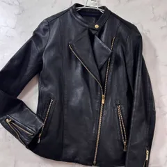 ノーブル 本革レザージャケット ライダース ゴールドファスナー 黒 ブラック NOBLE レディースS B1936