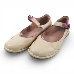 アシックス asics PEDALA ペダラ ストラップシューズ 23.5cm EE ベージュ系 レザー