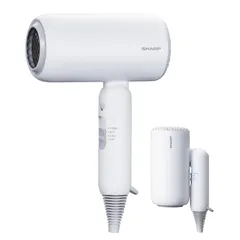 即納：シャープ ヘアドライヤー IB-P300-W ディンプルフロー 速乾 さらさら髪 マイナスイオン UVケア コンパクト収納 ホワイト色 1