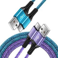 ANNIBER Type-C 充電ケーブル アンドロイド タイプC ケーブル スマホ充電コード QC急速充電対応【1.8m/2本セット/保証付き】携帯充電ケーブル type-c Androidコード usbタイプcケーブル データ転送 ナイロン編み  ...