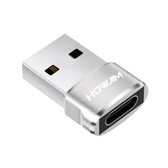 HOWJIM USB Type-C 変換アダプタ 超小型 QC2.0 急速充電＆高速データ転送 タイプC (メス) to USB 2.0 (オス) 変換アダプタ OTG対応 アルミ合金製 イヤホン対応 タイプc 変換 M-acBook Pad Pro ...