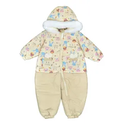 ジャンプスーツ ベビー キッズ 子供 女の子 UZULAND 撥水加工 中綿 裏フリース 【新品】95cm