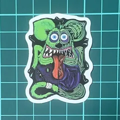 ST022 ステッカー シール ラットフィンク アメリカン ロック 光沢 防水