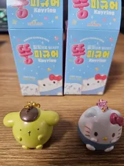 サンリオキャラクターズ ぽっちゃりフィギュア キーホルダー (ポムポムプリン、ハローキティ)