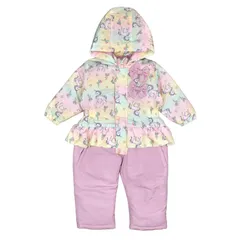 スノーコンビ ジャンプスーツ ベビー キッズ 女の子 ユニコーン 撥水加工 中綿 【新品】90cm