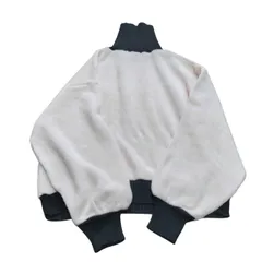  chaopanic チャオパニック　バイカラーニットトップス　タートルネック　コーデュロイ　白　バルーン袖　レディース【Z1740】