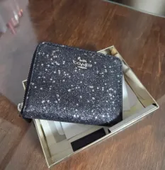 COACH コーチ ブラック スパークル 二つ折り財布 (新品)