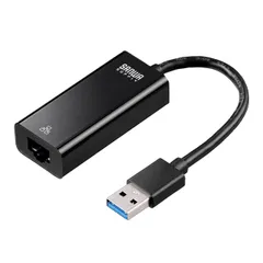 サンワダイレクト 有線LANアダプター Nintendo Switch 対応 USB3.2 Gen1 ギガビット対応 Win/Mac対応 1個 500-USB071BK