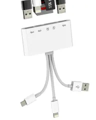 タイプCライトニングUSBハブ（5 in 3）OTG Lightning USB C 変換アダプターマイクロ SDカードリーダーデジカメー アイフォンスマホ転送ケーブルコネクタTFメモリ写真 データ移行 C to A から 直接 移す対応Apple  ...