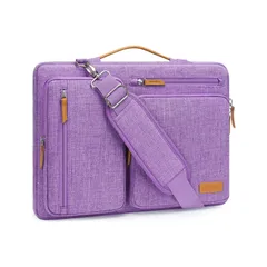 MOSISO 360 保護 ノートパソコンショルダーバッグ、14インチ パソコンケース 対応機種 MacBook Air 15 インチ M4 M3 M2/Pro 15 A1990 A1707、側開け メッセンジャーバッグ 4つファスナーポケット &  ...