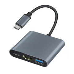 Besince 3in1usb type-cハブ hdmi 4K PD急速充電 usb-c Hub 変換アダプター 変換ケーブル usb3.0 多機能 高速データ転送 コンパクト 液晶テレビ パソコン プロジェクター 出力 ゲーム 映画 直挿し 設定 ...