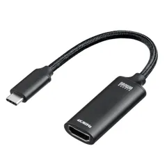 サンワダイレクト USB-C - HDMI 変換アダプタ 4K/60Hz フルHD/60Hz マルチディスプレイ ミラーリング ケーブル長11cm MacBook/iPad Pro Air対応 変換 ブラック 500-KC043