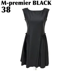 【美品】 M-premier BLACK ノースリーブワンピース 38 ブラック