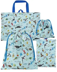 入学 4点セット 入学準備 入園セット 保育園 小学校 レッスンバッグ シューズバッグ 巾着袋 S/L 日本製 子供 キッズ 男の子 海のなかま f747c0dd