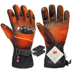 電熱グローブ 【衝撃吸収 20000mAhバッテリー付き】 電熱手袋 ヒーターグローブ 65℃最高温度 プロテクター付き バイク メンズ レディース 3Mシンサレート DC給電 3段階温度調節 タッチパネル対応 滑り止め 裏起毛 防寒対策 4b313e94