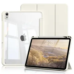 zoyu for iPad Air 11インチ ケース (M3/M2、2025/2024) に適合する iPad Air 第5/4世代 ケース 10.9インチ 2022/2020 アクリル 透明バックカバー ペンシル収納 三つ折りスタンド 耐衝撃 軽 ...