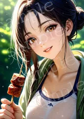 TA-0024 焼き鳥女子 しずく肌 AIアートフォト