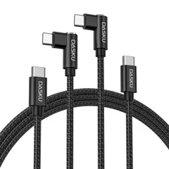 USB C ケーブル L字 2M 2本 USB Type-C iPhone 17 充電ケーブル 60W急速充電 L型 タイプC ケーブル 断線防止 iPhone 17/16/15シリーズ MacBook Pro/Air iPad Pro Galaxy ...