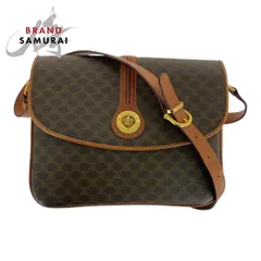 美品 CELINE セリーヌ マカダム柄 ブラウン ゴールド金具 PVC/レザー DM91 ショルダーバッグ レディース 506166【中古】