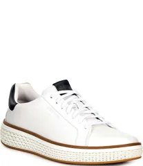 コールハーン メンズ シューズ ドレスシューズ スニーカー レザー Cole Haan Mens GrandPro Court SKYWEAVE Leather Sneakers Optic WhiteCH Midnight MoonWhite ホワイト