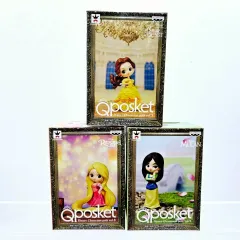 BANPRESTO(バンプレスト) Q posket（キューポスケット） ぷちぬいぐるみ ベル＆ラプンツェル＆ミュラン (未開封) 全3種セット