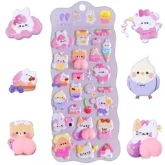 ぷにぷに ピーチおしりシール 3D立体 ぷくぷく 柔らかいPVC製 かわいい ごほうびシール 手帳 ノート スマホ ボトル デコレーション 浮き出るレリーフステッカークマさん