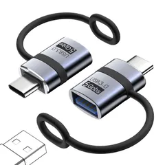 MoKo 2個セット USB-AからTypeC変換アダプター OTG対応 USB-A to Type-C変換アダプタ 最大27W PD充電対応 5Gbps高速データ転送同期 USB3.0 アルミ合金シェル 紛失防止シリコンストラップ付き 軽量小型 P ...