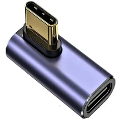 fine-R USB4 Type C 方向 変換 アダプター 左右 90° ミドルベント 1個 (2個セットもあります) L字 L型 USB4.0 高速充電 PD充電 100w 高速データ転送 40Gbps タイプc type-c 変換アダプタ オス ...