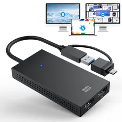 Minthouz USB C デュアル HDMI アダプター HDMI 分配器 変換アダプタ DisplayLink デュアルディスプレイ 4K@60Hz hdmiスプリッター モニター2台同時接続 Dell HP Surface Lenovo用 W ...