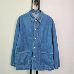 UNIQLO ブルー ポケット付き オーバーサイズ デニム ジャケット