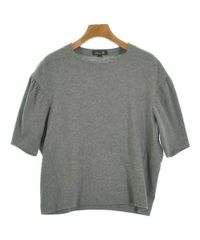 Drawer ウールカシミヤシルク混 五分袖 パフスリーブニット グレー 1