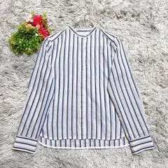 美品 【ジョルジュレッシュ】 長袖シャツ ストライプ (S) 日本製 大人可愛いのサムネイル