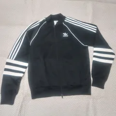 美品　adidas　アディダス　ジャージ トラックジャケット　トレフォイルロゴ ブラック　M
